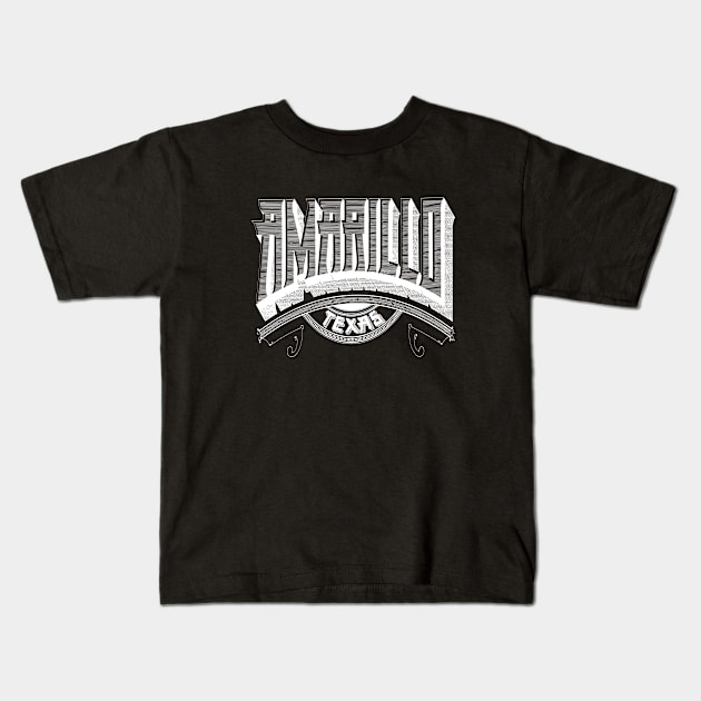 Vintage Amarillo, TX Kids T-Shirt by DonDota